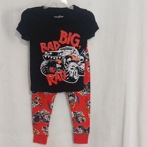 Joe Boxer Black and Red Wirh A Big Monster Truck Kids Pajama Set